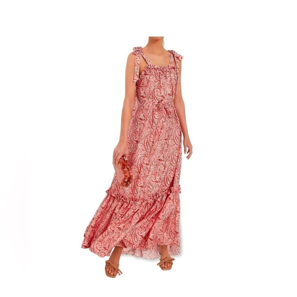Hannah Artwear Elara Aubrie Maxi Dress Size 0 NWT 100% Silk Pink Paisley Boho - Picture 2 of 13